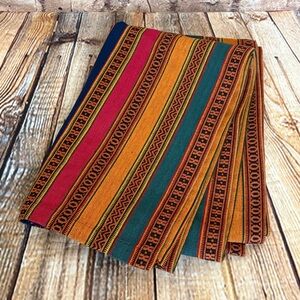 Crate & Barrel San Miguel Cotton Jacquard Table Runner Southwestern 84" x 14.5"